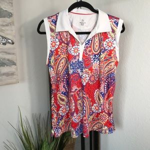 Emerald 18 Women’s Paisley Active Top Size XL